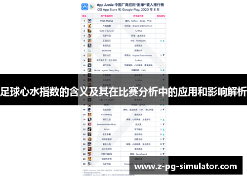 足球心水指数的含义及其在比赛分析中的应用和影响解析